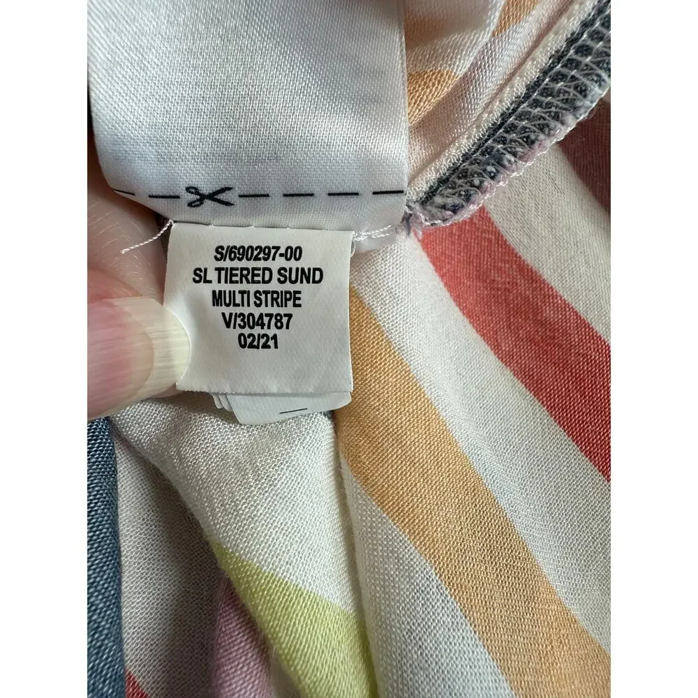 Old Navy Striped Tiered Maxi Swing Sundress Size Large Pockets Multicolor - Picture 13 of 13